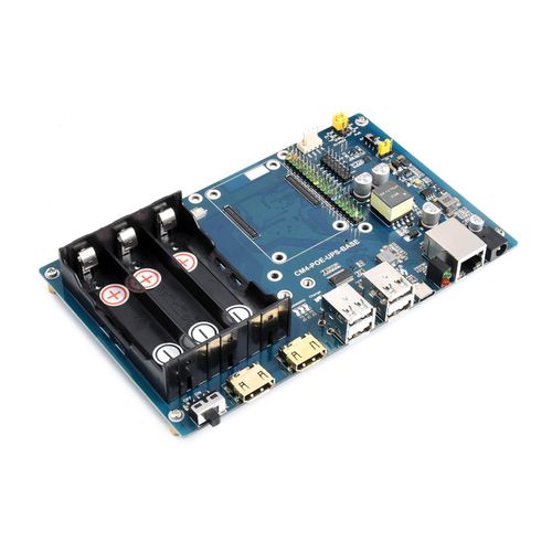 WaveShare PoE UPS Mini-Computer Kit for Raspberry Pi Compute Module 4 Gigabit Ethernet Dual HDMI Quad USB2.0