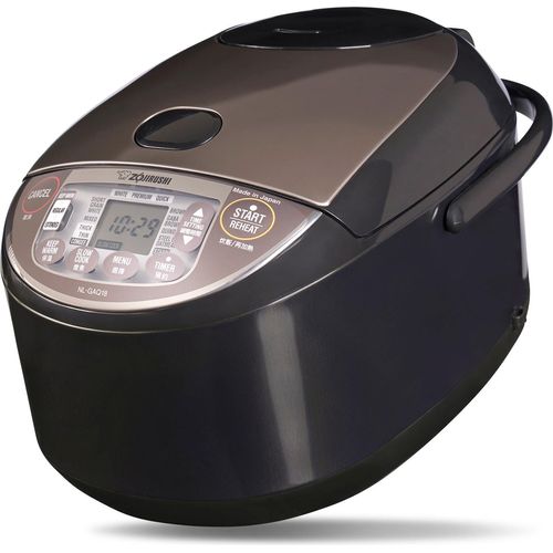 Zojirushi Premium Reiskocher NL-GAQ18 – 1,8 Liter – mit Warmhaltefunktion – inkl. Messbecher, Reislöffel und Dämpfeinsatz - Mit europäischem