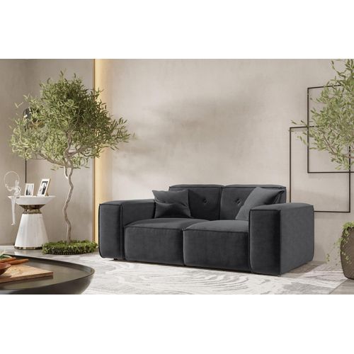 Sofa Designersofa CESINA 2-Sitzer in Stoff Perfect Harmony Anthrazit