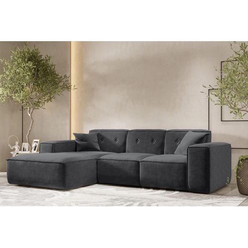 Ecksofa Designersofa CESINA Stoff Perfect Harmony Anthrazit Ottomane Links