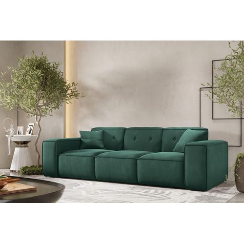 Sofa Designersofa CESINA 3-Sitzer in Stoff Opera Velvet Grün