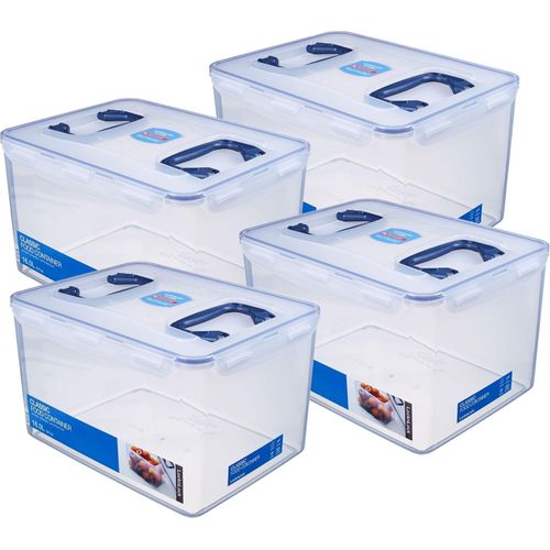 LocknLock Dosen 4 STÜCK HPL890 Vorratsdosen Deckel mit Griff 16 L Maße (LxBxH): 361 x 274 x 212 mm - Lebensmittelbehälter Futter Box Katzenfutter Aufbewahrungsbox - Lock and Lock Dosen Futtertonne