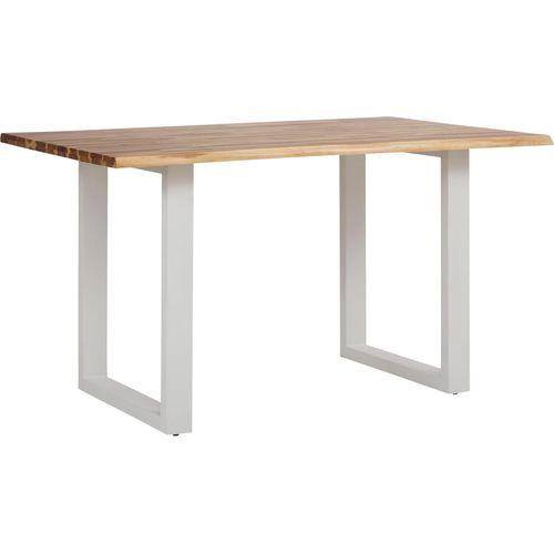 Mangani | Esstisch 140 cm 6 Plätze aus Akazienholz Weiß