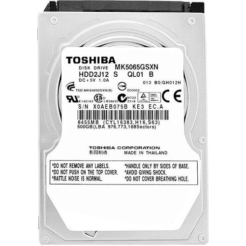 Festplatte Toshiba 500Gb MK5065GSXN 8Mb Cache 5400Rpm SATA II 2,5