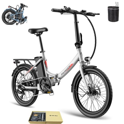E-Bike 20 Zoll 155 - 195 cm Pedelec 36 V 16,75 Ah 603 Wh bis zu 110 - 130 km Rostfreie Aluminiumlegierung Wasserdicht IPX4 mit 7 Gang, Weiß
