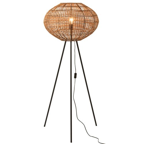 Stehlampe Dreibeinig Rattan/Metall Braun/Schwarz Large
