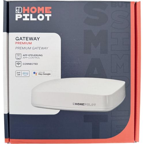 HOMEPILOT Gateway premium, Smart-Home Zentrale inkl. App & Sprachsteuerung (Alexa, Google Assistant kompatibel), Steuerung für smarte Homepilot-Geräte (Rolladen, Heizung, Beleuchtung uvm.)