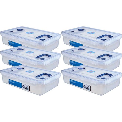 LocknLock Dosen 6er SET HPL894 Vorratsdosen Deckel mit Griff 10 L Maße (LxBxH): 456 x 300 x 110 mm - Lebensmittelbehälter Futter Box Katzenfutter Aufbewahrungsbox - Lock and Lock Dosen Futtertonne