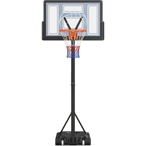 Yohood Basketballkorb Outdoor, verstellbare Korbhöhe von 135 bis 305 cm, Basketballständer mit 111 x 72 cm Rückwand, für Kinder, Jugendliche, Erwachsene