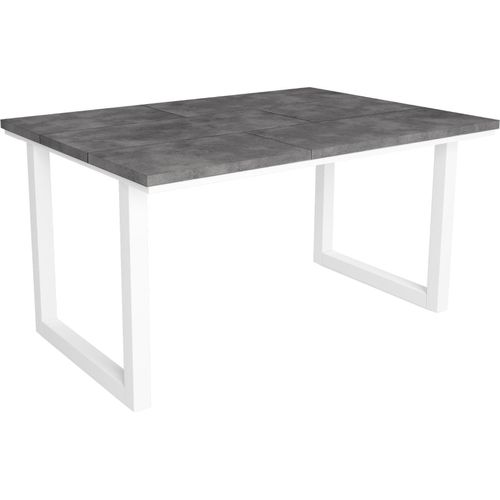 Esstische, 6 gäste, 140x90x75cm, Robust und stabil, Zementgrau, Industrielles Stil
