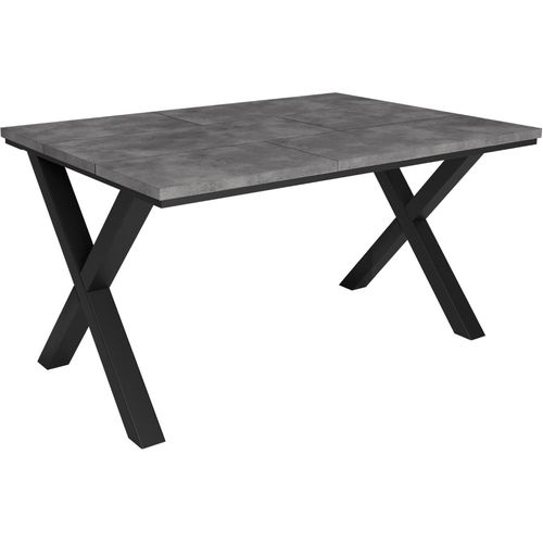 Esstische, 6 gäste, 140x90x75cm, Robust und stabil, Zementgrau, Industrielles Stil