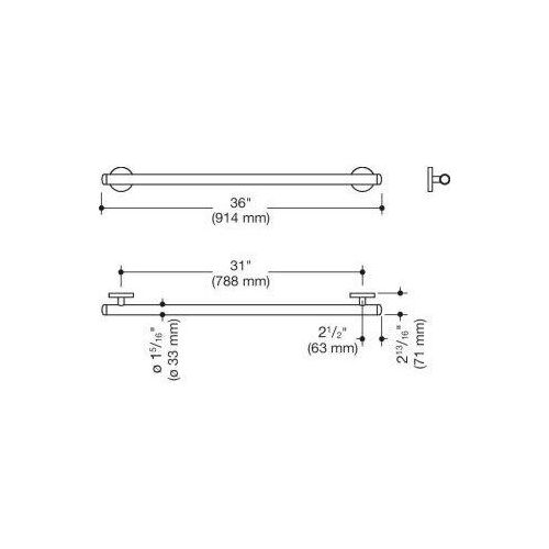 HEWI 950.36US1490 92 Haltegriff (USA) System 800K