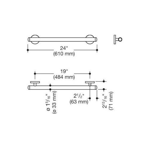HEWI 950.36US1390 84 Haltegriff (USA) System 800K
