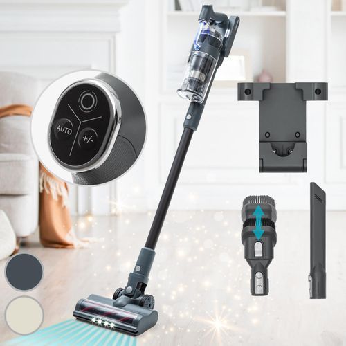 Klarstein Akku Staubsauger Beutellos, Staubsauger Kabellos mit 4-Stufigem E12 EPA-Filter, Akku-Staubsauger für Tierhaare, Teppich & Hartboden, Kabelloser Stab-Staubsauger ohne Beutel mit 180° Saugdüse