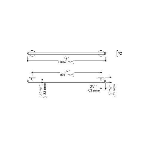 HEWI 950.36US1590 90 Haltegriff (USA) System 800K