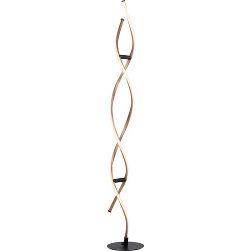 LED-Stehleuchte - Schwarz - Goldgelb - H 134 cm - Metall