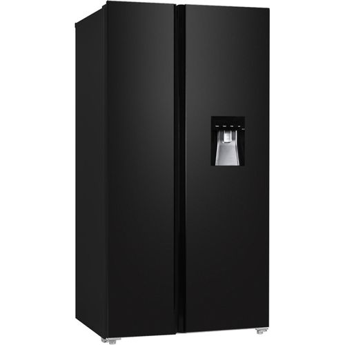 Side by Side Kühlschrank Gefrierkombi Wasserspender Black Steel 178 cm Respekta