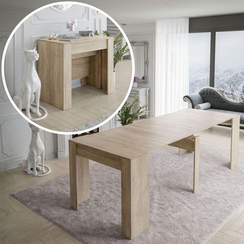Ausziehtisch Konsole FUERRO 237 cm Esstisch Esszimmertisch bis zu 10 Sitzpläte Ausziehbare KonsoleSonoma Eiche