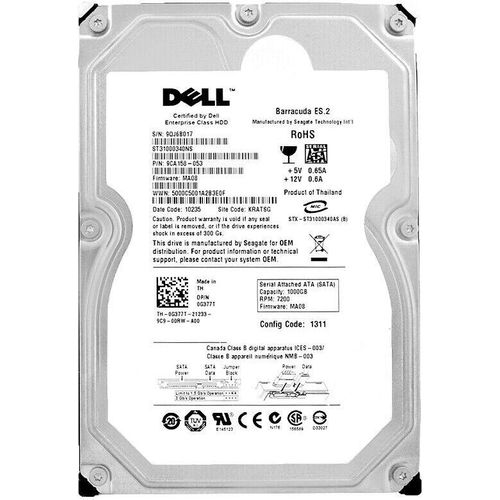Festplatte Dell 0G377T 1TB SATA II 32MB Cache 7200Rpm 3.5