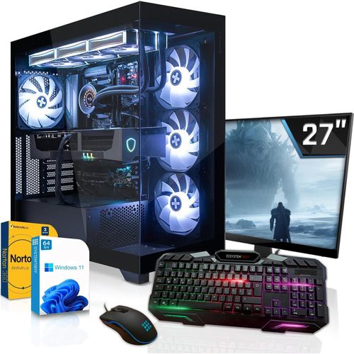 SYSTEMTREFF Gamer PC-Set - Core i9-14900F - Nvidia GeForce RTX 5060 Ti 16GB - 16GB DDR4 - 1TB NVMe - 27 Zoll Monitor - Windows 11 Pro - Desktop