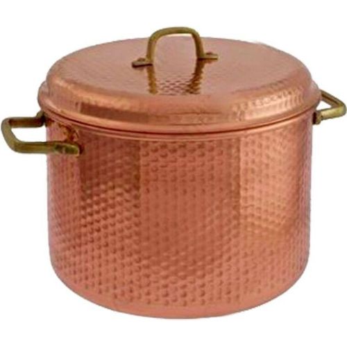 Kupfertopf Gehämmert Mit Griffen, 24 cm - Traditionelles Kochgeschirr für Tintenfisch, Marmelade & mehr