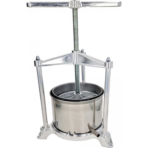 Maxi Fruchtpresse, Saftpresse, Obstpresse 5L mit Edelstahl Doppelkorb