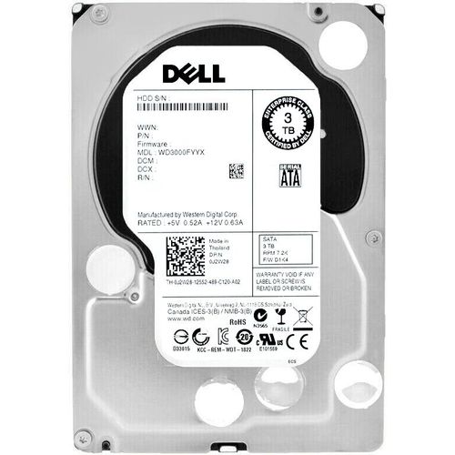 Festplatte Dell 3TB WD3000FYYX 7200Rpm Sata II 3,5