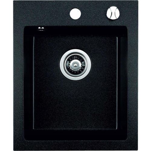 Einbauspüle Granitspüle Küchenspüle Spülbecken Spüle 48,5x40,5; Schwarz