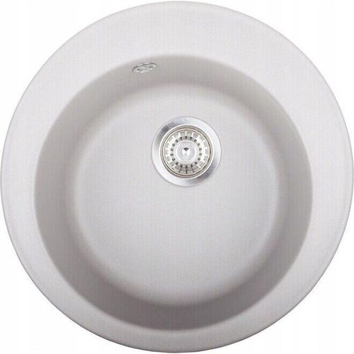 Küchenspüle Granit Spüle Einbauspüle Spülbecken Rund 49,5cm; grau