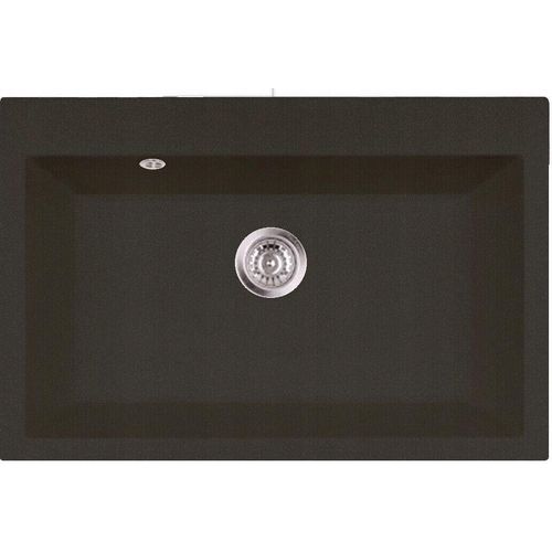 Einbauspüle Granitspüle Küchenspüle Spülbecken 75x50; Schwarz