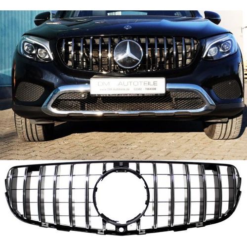 Kühlergrill Schwarz Chrom passend für Mercedes GLC X253 Bj ab 2015 auf Sport-Panamericana GT
