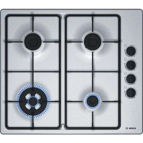 Bosch PBH6B5B60, Edelstahl, Integriert, Gaskochfeld, Edelstahl, 4 Zone(n), 4 Zone(n)