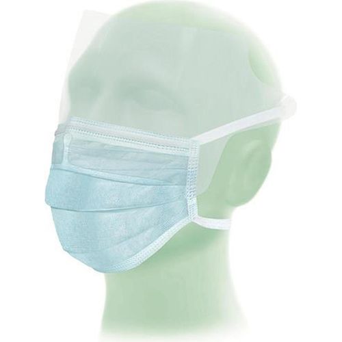 12x Suavel® AntifluidOP-Maske mit Schutzvisier, blau, | Packung (50 Stück)