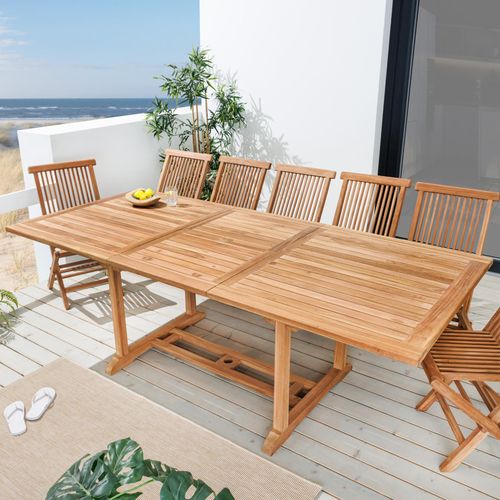 Ausziehbarer Gartentisch EMPIRE TEAK 170/230cm natur Teakholz