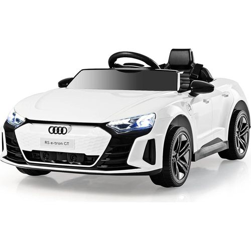 12V Kinder Elektroauto Audi RS, Kinderauto mit 2,4G Fernbedienung & Musik & Scheinwerfer, Kinderfahrzeug Elektrofahrzeug 3-5 km/h für Kinder ab 3 Jahren (Weiß)