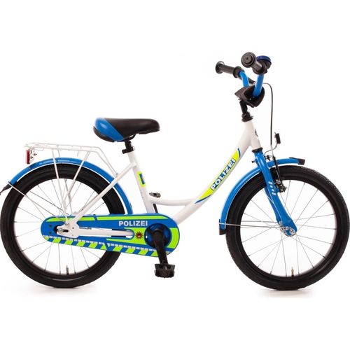 16 Zoll Polizei Fahrrad mit Rücktrittbremse Kinderfahrrad ab 4 Jahre jungen Polizeifahrrad