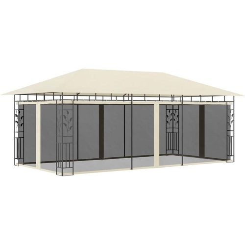 Ankonbej Pavillon mit Moskitonetz 6x3x2,73 m Creme