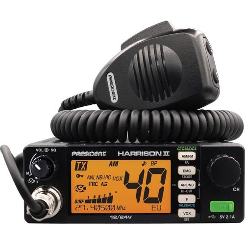 President ® Harrison II ASC, CB-Funkgerät 12V 24V, AM/FM Kommunikation, Farbdisplay,