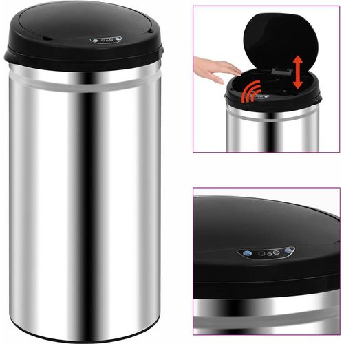 Ankonbej Automatischer Sensor-Mülleimer 50 L Edelstahl