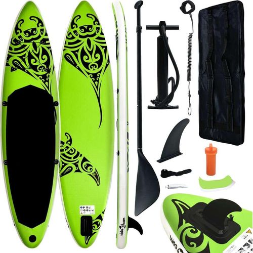 Ankonbej Aufblasbares Stand Up Paddle Board Set 305x76x15 cm Grün