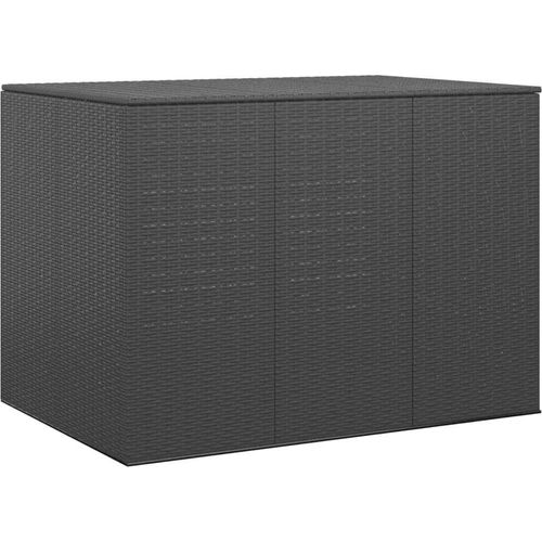 Ankonbej Garten-Kissenbox PE Rattan 145x100x103 cm Schwarz