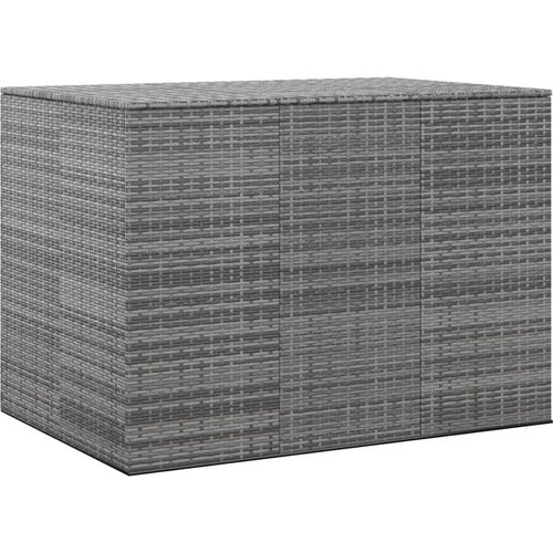 Ankonbej Garten-Kissenbox PE Rattan 145x100x103 cm Grau