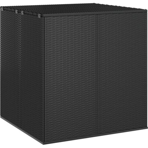 Ankonbej Garten-Kissenbox PE Rattan 100x97,5x104 cm Schwarz