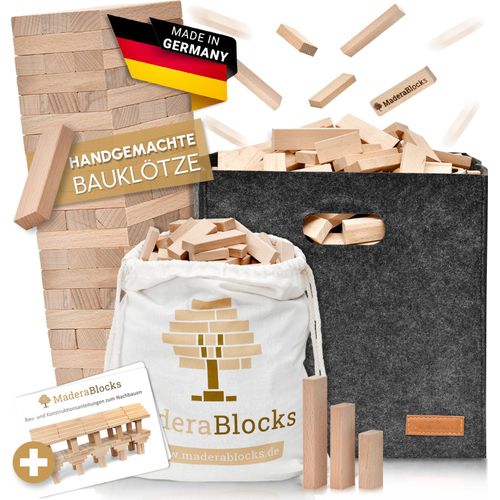 2.000-6.000 Holzbausteine Natur Kindergarten Kita + 1x Baumpflanzung, Bauklötze Natur Holz unbehandelt Kinder Konstruktions-Spielzeug, Bausteine