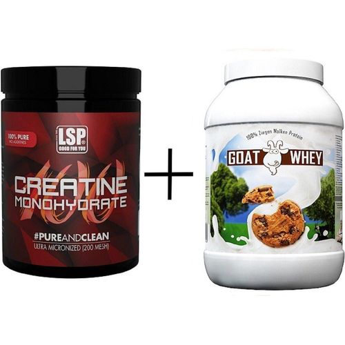 LSP Creatine Monohydrat (500g) + GOAT WHEY (1800g),Cookies&Cream, PULVER