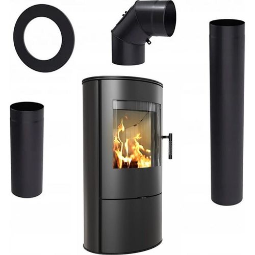 KAMINOFEN AUS STAHL ROLLO Ø 150 8 KW Satz