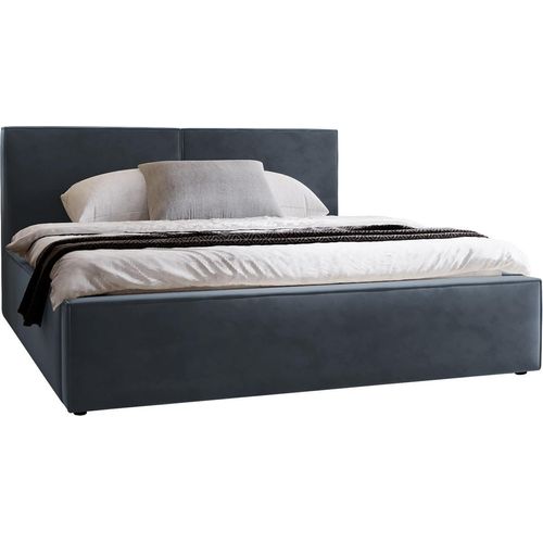 MIRJAN24 Polsterbett Santos, Doppelbett mit Bettkasten, Ehebett, Gasdruckfeder, Lattenrost (Farbe: Manila 20, Größe: 120x200 cm) Image