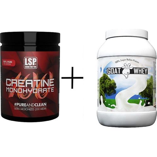 LSP Creatine Monohydrat (500g) +GOAT WHEY Eiweiß (1800g), Neutral, PULVER