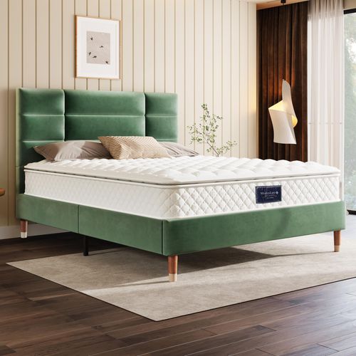 okwish Federkernmatratze, 7 Zonen Kaltschaum Matratze, Taschenfederker, 140x200cm, versteppter Mikrofaserbezug-Topping, Härtegrad H3, 25cm Höhe