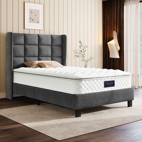 okwish Federkernmatratze, 7 Zonen Kaltschaum Matratze, Taschenfederker, 90x200cm, versteppter Mikrofaserbezug-Topping, Härtegrad H3, 25cm Höhe